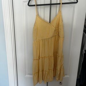 Hollister Yellow Gingham Mini Dress